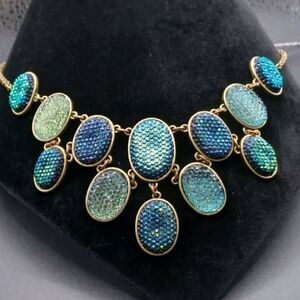 Snake Skin Look Statement Necklace NWOT